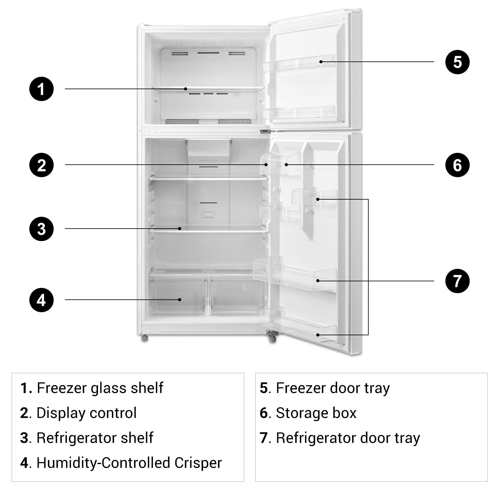 Smad 20.5 Cu.Ft Refrigerators 30 Inch Wide Garage Ready Refrigerator With LED Light And Reversible Door Top Freezer Refrigerator Total No Frost For Home Dorm Kitchen 66 Inch Tall White on Fridge.com - View 5