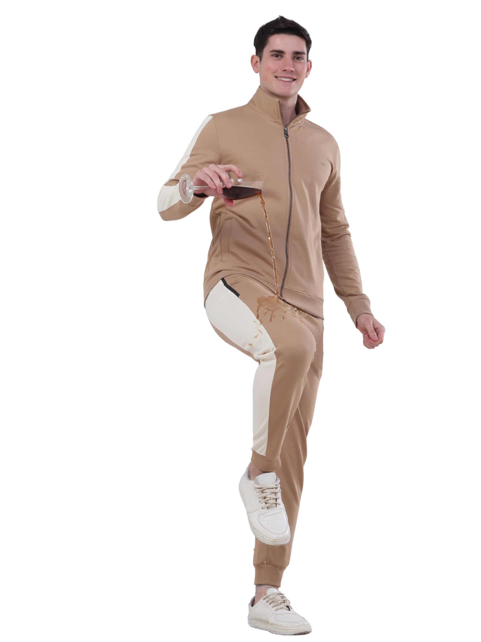 turms Water Repellent Men's Co-Ord Set | Anti Stain Anti Odor Travel Edition Stylish Tracksuit | Solid Cotton Blend Breathable Jacket & Pants Secured Pockets-picture-21