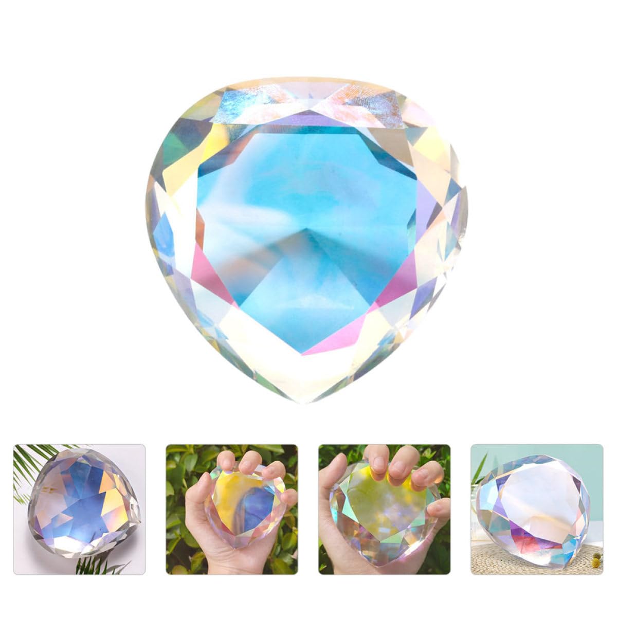 Cristal Decorativo en Forma de Corazón para Uñas, Accesorio Único de Cristal Bien Pulido Adecuado para Decoración en Salón de Uñas y Fotografía