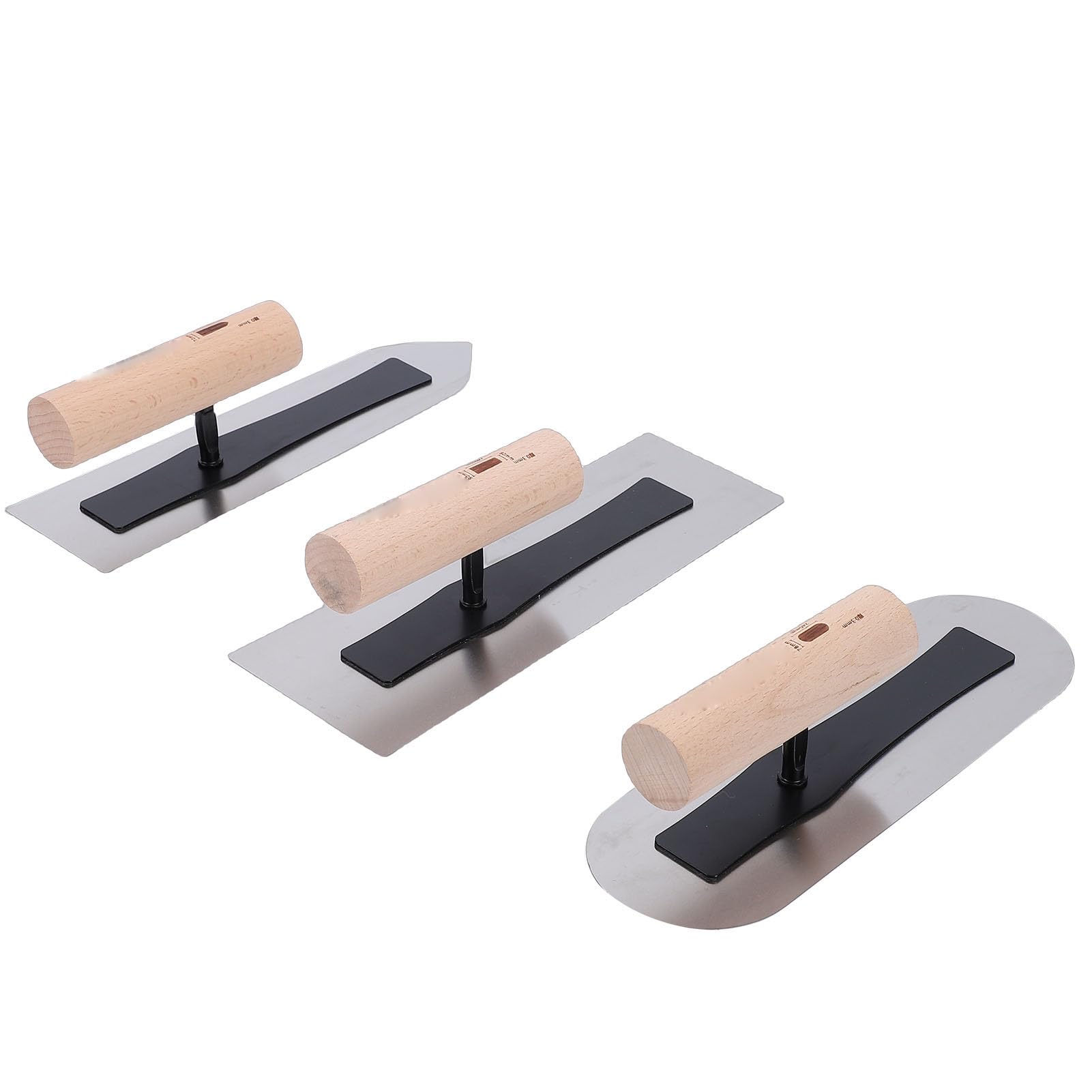 Fockety Set di 3 Spatole per Intonaco, 3 Spatole per Cartongesso con Manico in Legno, Attrezzi per Intonacatura Manuale in Acciaio Inossidabile Lucidato per Riparazioni di Cartongesso e