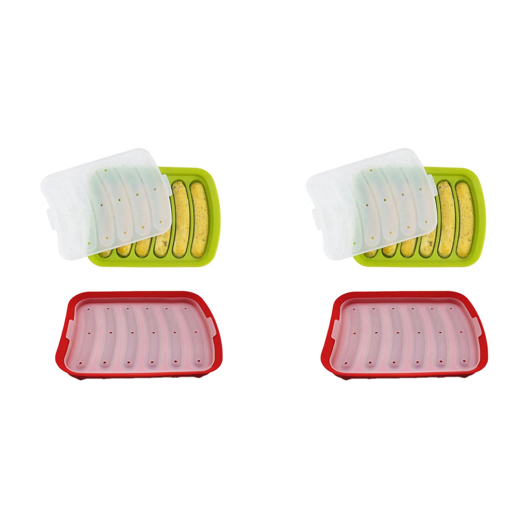 Hndhbfgrt 4X Sausage Making Mold, Silicone, DIY Ham Hot Dog Making Mold, Kitchen Household, Baking Tool Mold