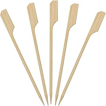 4” inch 100 pcs Bamboo Wood Paddle Picks Skewers Toothpicks for Cocktail，Appetizers, Fruit，Sandwich， Snacks, Package of Wo...
