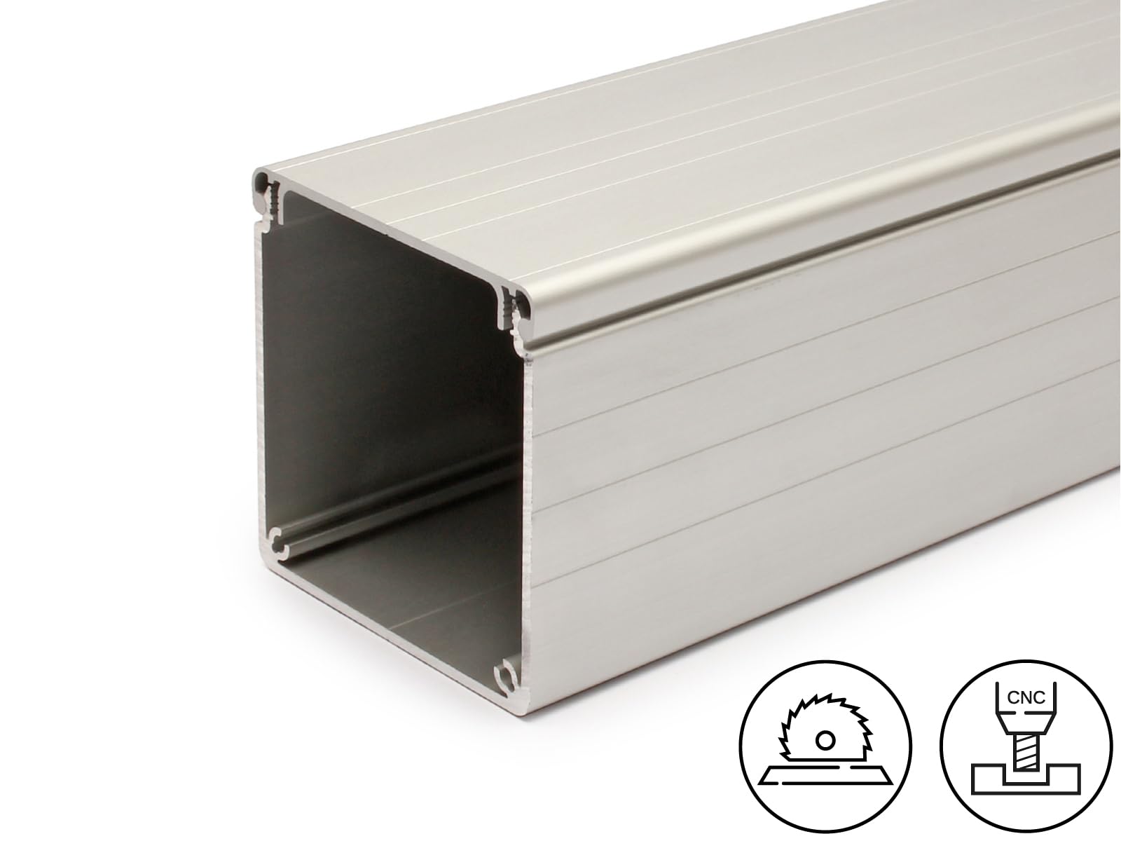 Kabelkanal und Deckel aus Aluminium Profil 80 x 80 Alu: 2000mm