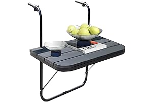 Sundale Balcony Railing Table for Outdoor - Patio Bar Table Height Adjustable