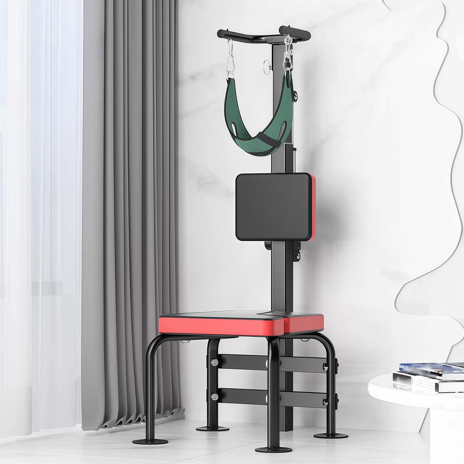 Silla De TraccióN Cervical para Estiramiento, Equipo De Entrenamiento De Estiramiento, Dispositivo EléCtrico De TraccióN Cervical De Pie, con Patas Resistentes, para Uso Personal