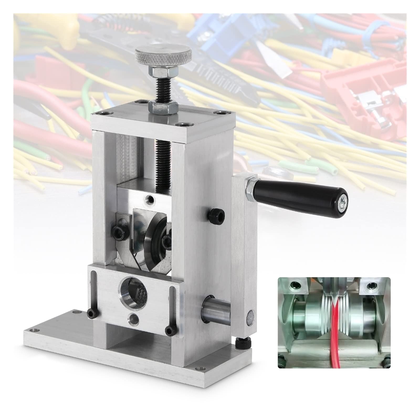 Lpuhhda One Color Manual Wire Stripping Machine Copper Cable Scrap Recycle Alloy Steel Cable Peeling Stripper Machine For 1-70Mm Diameter Cable