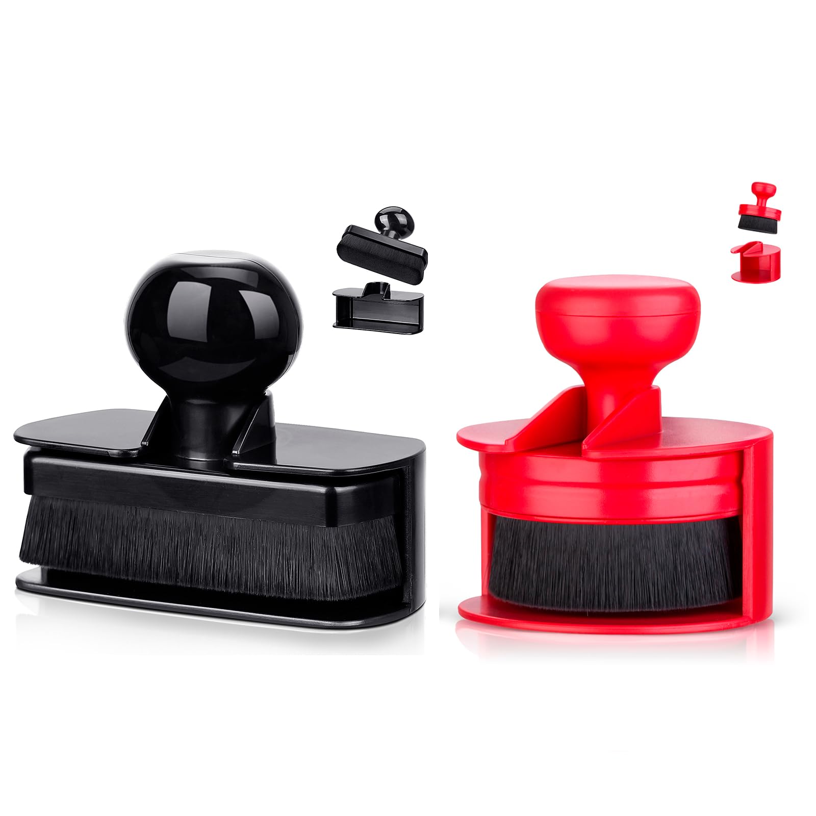 Tire Shine Applicator Brush - Extra Large + Small Size Automotive Tire Dressing Applicator Brush (Black+Red)