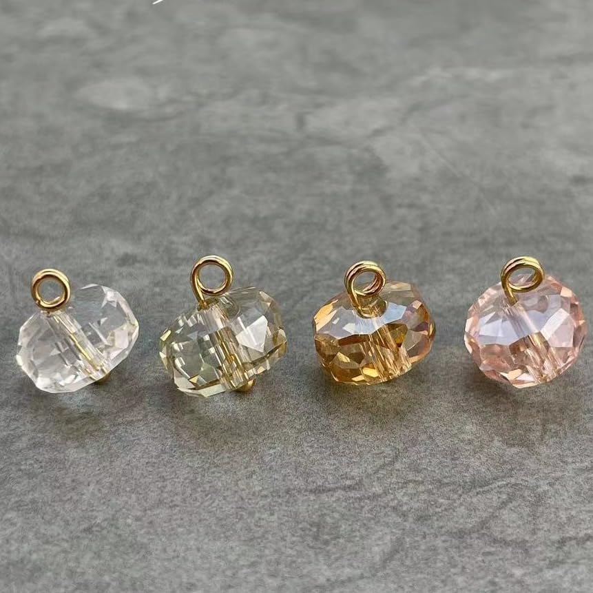 Guziki perłowe Guziki perłowe, 50 szt., 10 mm, przezroczyste, małe, okrągłe, do rękodzieła z żywicy, trzonkiem(Transparent)