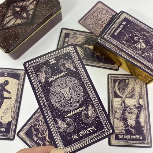 Image of AYME Little Light Visions Oracle Tarot Card Game in A Tin A 78-Card Deck with Guidebook Gilded Golden (Limited Edition) 400 GSM Gold Core Cardstock for Adults, (Special Addition)