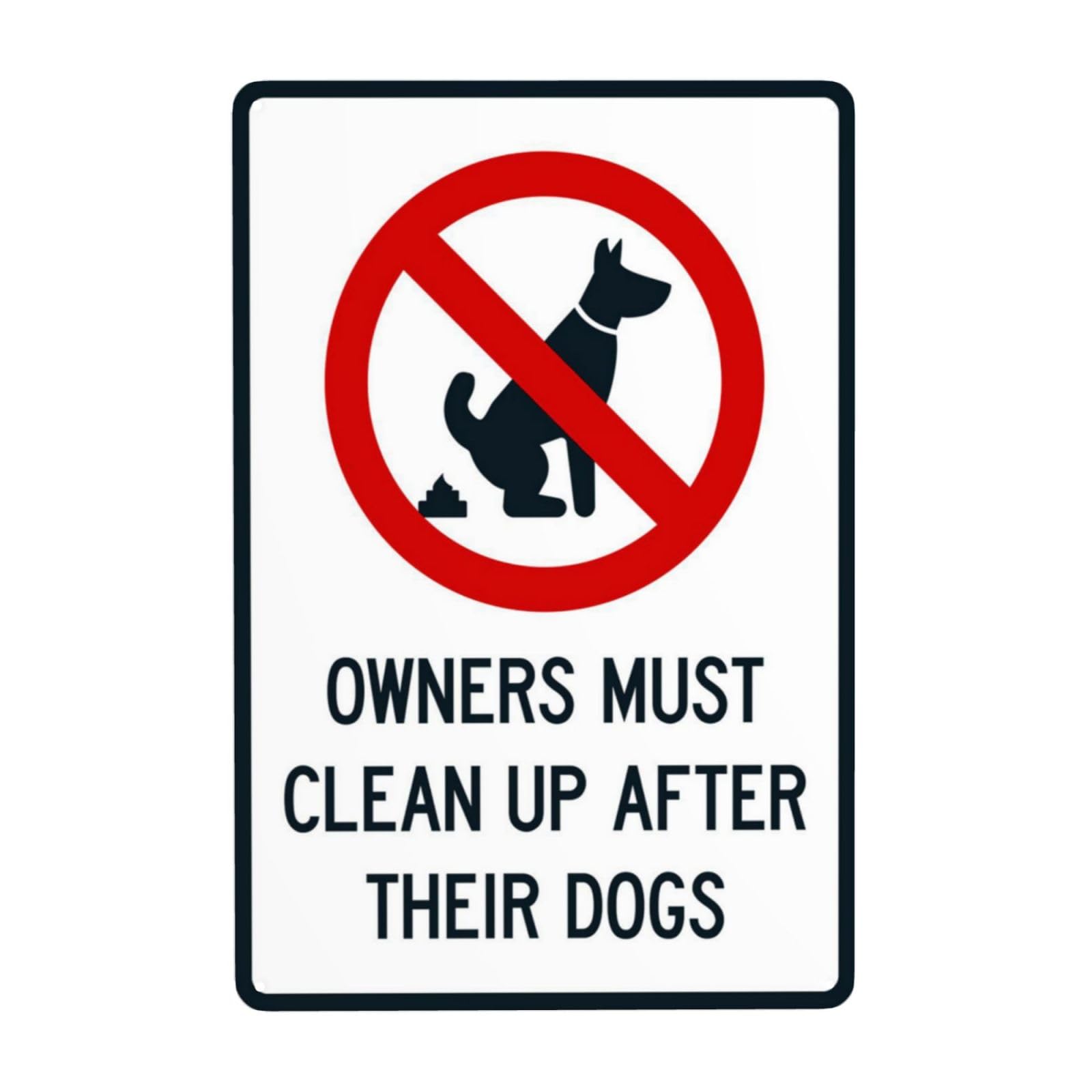 Dog Owners Must Clean Up Pet Waste Vintage Metal Rule Warning Sign 12x8 Inch