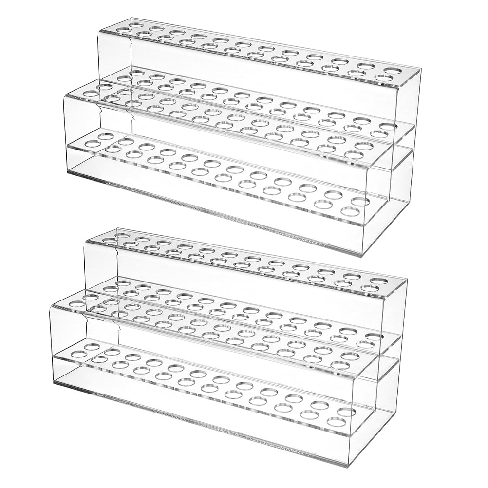 Abaodam 2stücke Transparenter Stiftehalter mit Fächern Kunststoff Pen Organizer für Pinsel Kugelschreiber und Marker Schreibtisch Stifthalter zur Aufbewahrung und Trocknung Platzsparend