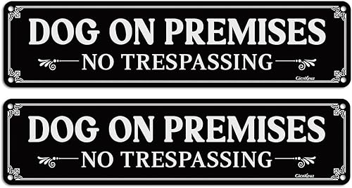 Miniatura 8 de GicnKeuz Letrero de No Trespasar Perro en las Instalaciones, 12"×8" Letreros de Cuidado con el Perro para Valla, No Entre Letrero de Aluminio