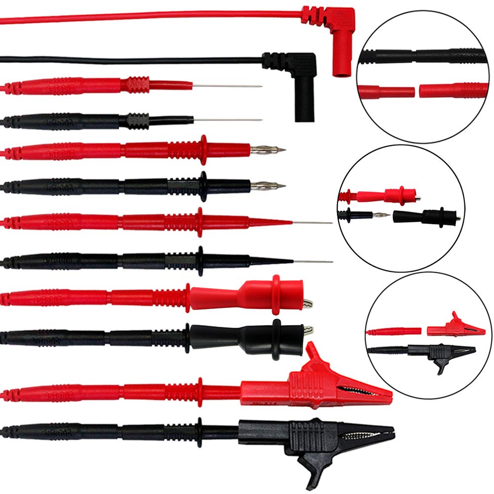 AideTek Automotive Test Lead Insulation Piercing Test Clip Crocodile Clips up to 32A TLP20168