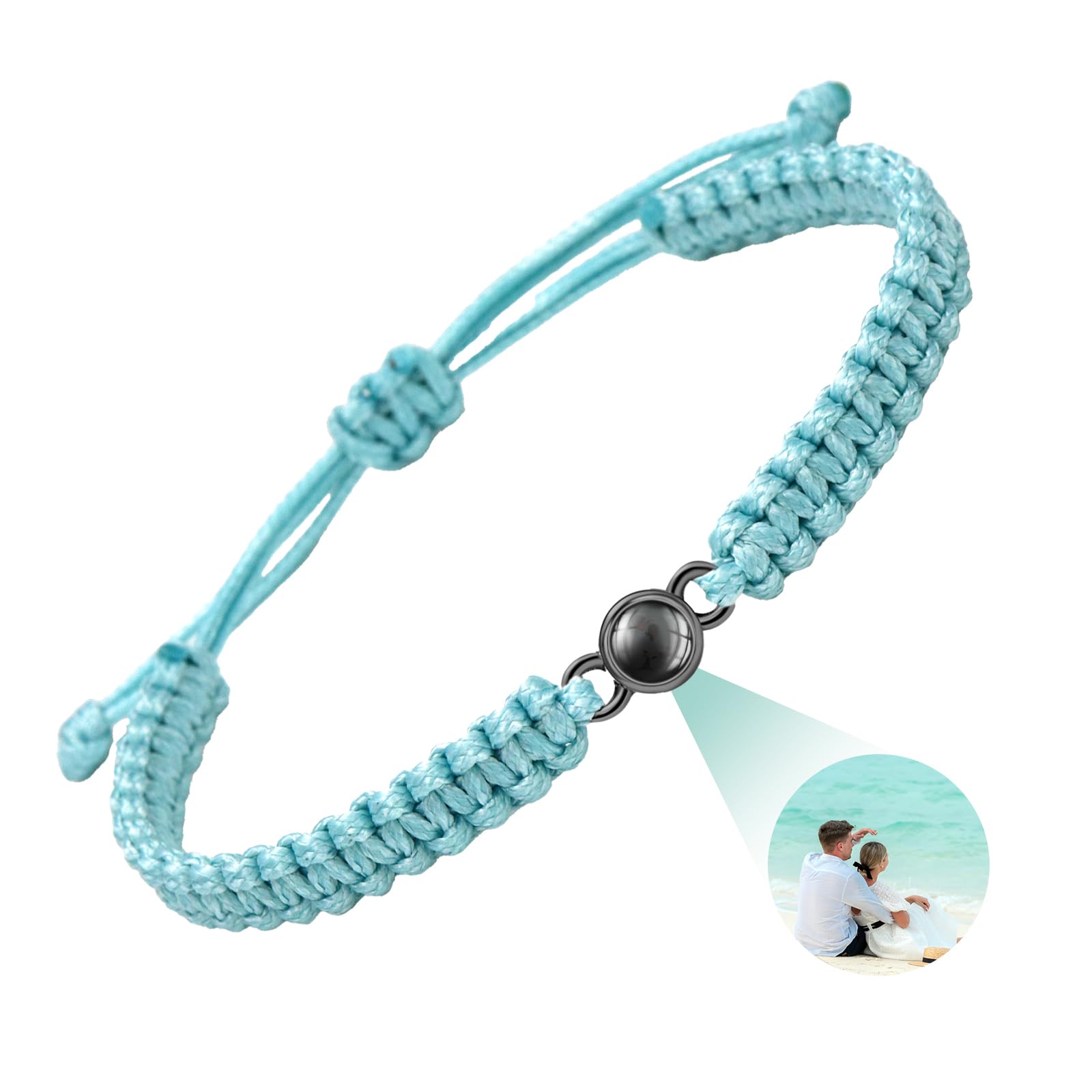SUPHELPU Bracelet with Picture Inside, Personalized Circle Photo Bracelet Projection, Italian Style Charm Bracelets, Personalized Gifts for Women Boyfriend Couples, Photo Gifts for Memorial