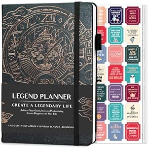 Legend Planner – Weekly & Monthly Life Planner to Hit Your Goals & Live Happier. Organizer Notebook & Productivity Journal. A5 (Mystic Gray)