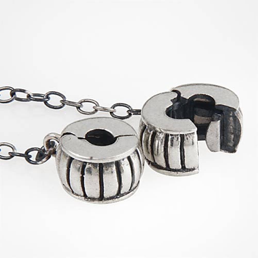 Safety Chain Clip Clasp Charm Fit for Pandora Bracelet Antique 925 Sterling Silver Lock Stopper Beads - Image 2