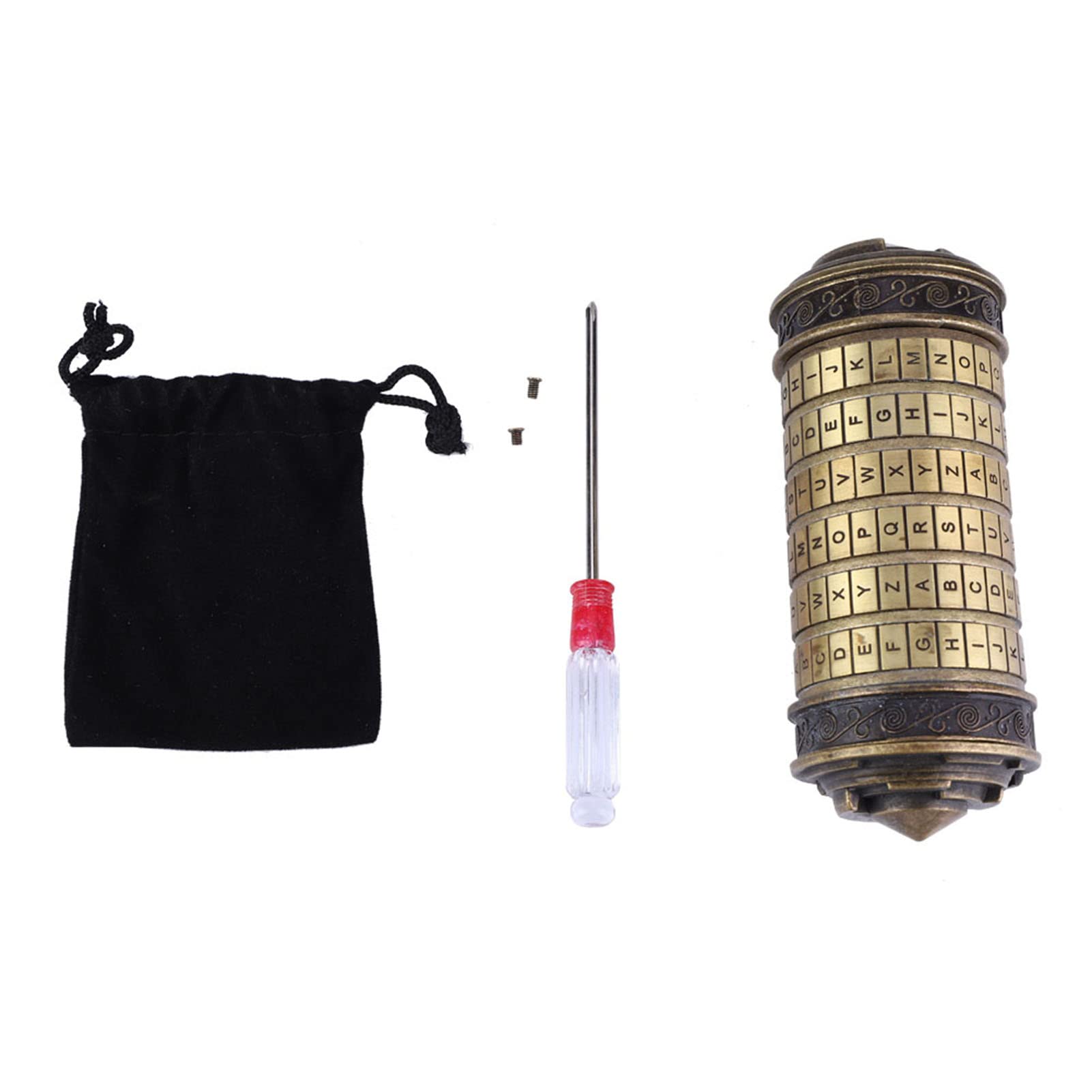 Cryptex 6 Lettres, Porte-bague de Verrouillage de Code, Romantique, Mot de Passe par défaut: ILOVEU, Lettre Classique de Mot de Passe Da Vinci