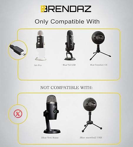 Miniatura 8 de BRENDAZ Cable mini USB de 15 pies compatible con Blue Yeti Pro, micrófono USB Blue Yeti y micrófono Blue Snowball iCE (15 pies)