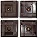 Shepherd Hardware 19076 2-Inch Square Caster Furniture Cup Walnut Finish (Pack of 4)