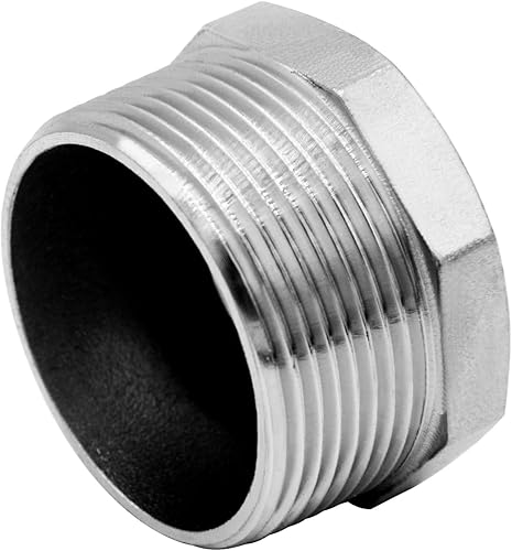 Miniatura 6 de Adaptador de acero inoxidable de 2 pulgadas macho NPT a 34 pulgadas hembra NPT reductor hexagonal adaptador de montaje de tubería (paquete de 1)