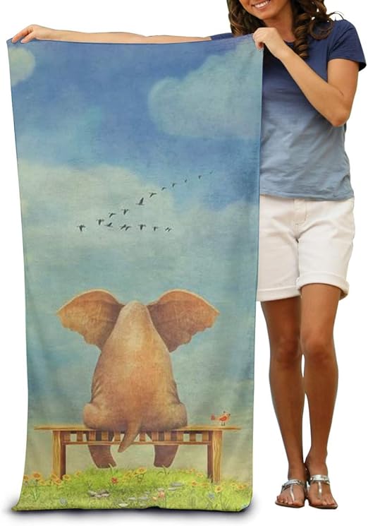 Amazon Co Jp マイクロファイバービーチタオルラップ ロンリー エレファント軽量吸水速乾性spaタオル水着風呂やシャワータオルビーチブランケット ホーム キッチン