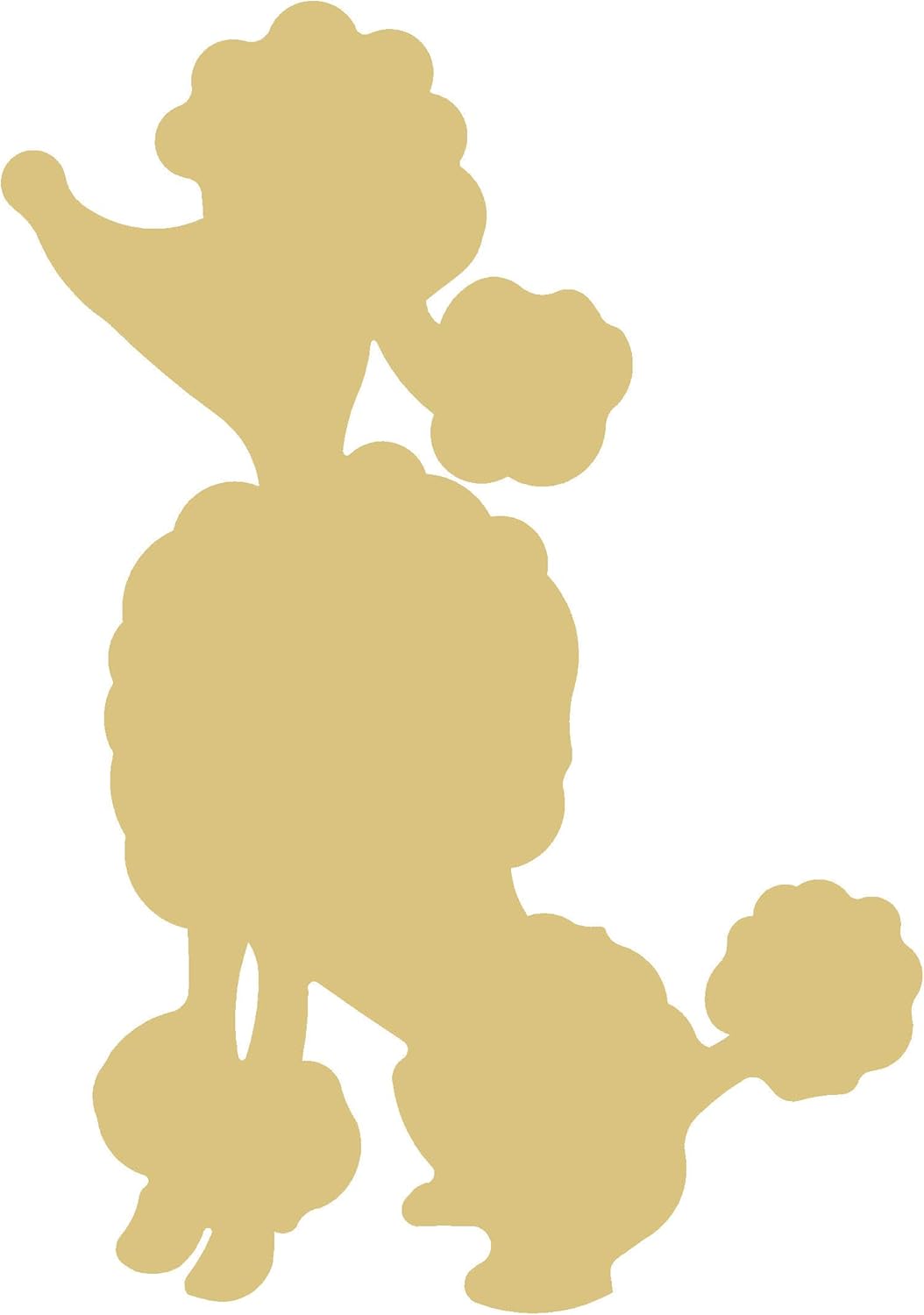 Poodle Unfinished Wood Animal Everyday Decor Dog Lover Door Hanger MDF Shape Canvas Style 2 (24")