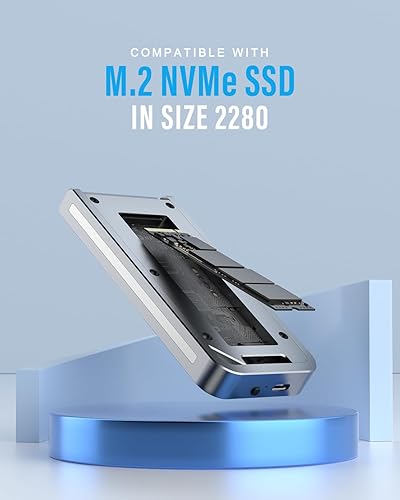 Miniatura 5 de Carcasa SSD M.2 NVMe, 40 Gbps sin herramientas, compatible con USB 4.03.23.13.02.0 y Thunderbolt3, refrigeración por ventilador, aleación de