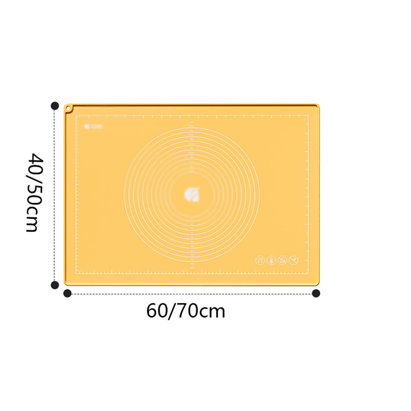 Silikon-Backmatte mit Maßen, extra Dicke Gebäckmatte, Teigausrollmatte, Knetbrett, rutschfest und leicht zu reinigen, wiederverwendbar (Size : 50 * 70cm)
