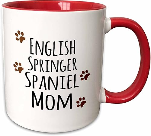 inspirationzstore Pet DesignsEnglish Springer Spaniel Perro MamáDoggie by BreedMarrón Muddy Paw PrintsDoggy Lover Pet titularTazas, RojoBlanco inspirationzstore Pet DesignsEnglish Springer Spaniel Perro MamáDoggie by BreedMarrón Muddy Paw PrintsDoggy Lover Pet titularTazas, RojoBlanco