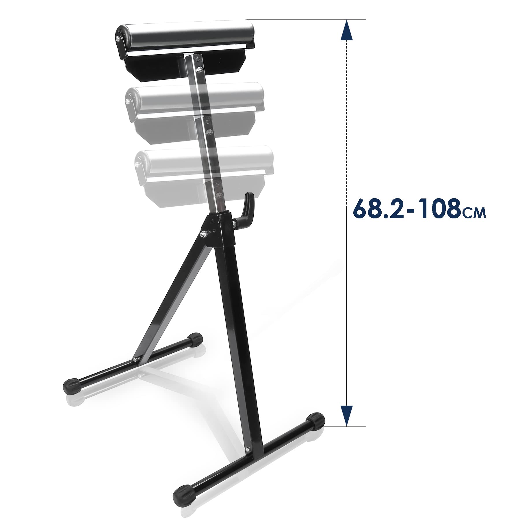 Ikodm 2 soportes para rodillos, altura ajustable, 68-108 cm, plegable, soporte para rodillos, soporte plegable con patas antideslizantes, soporte de hasta 60 kg