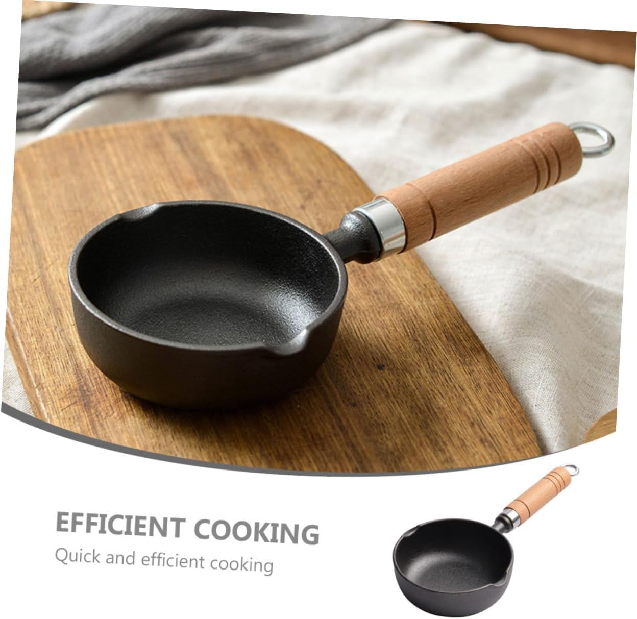 Mini Frying Pot with Spout, Cast Metal Butter Melter for Home