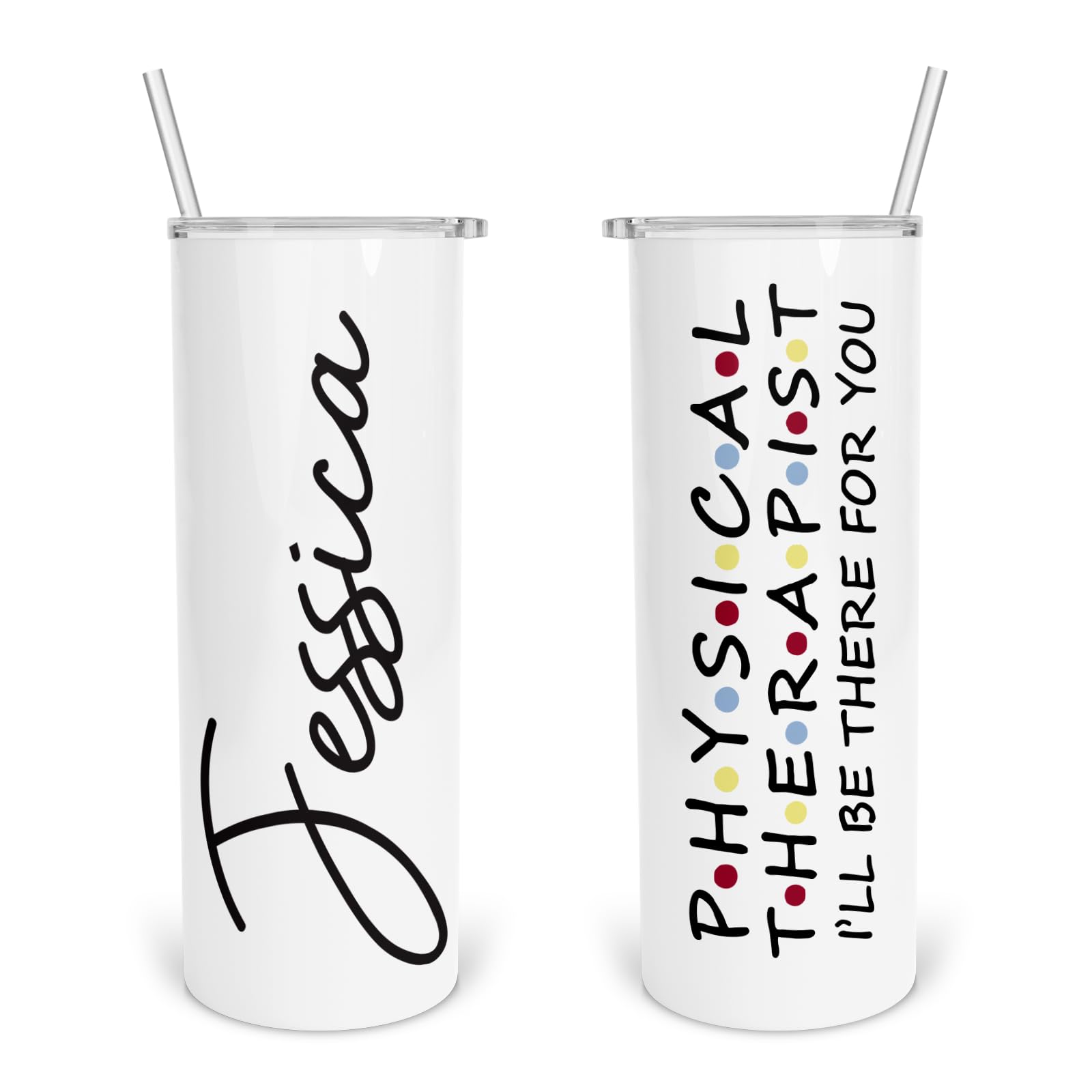 Physical Therapy Tumbler Personalized Physical Therapist Heart