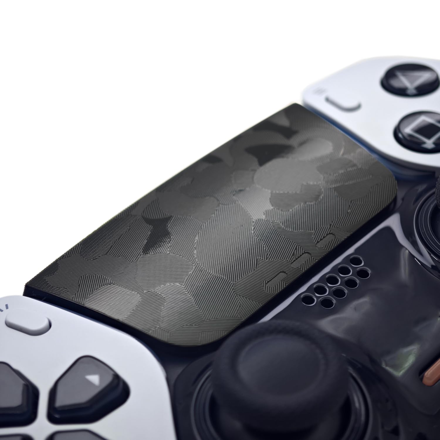 Touchpad Protector voor PS5 Dualsense/Edge, Touch Pads en Back Knoppen Beschermende Skin Texture Sticker voor PS5 Touch Trackpad, Luck&Link ( Schaduwcamouflage-zwart, PS5Edge(2pcs