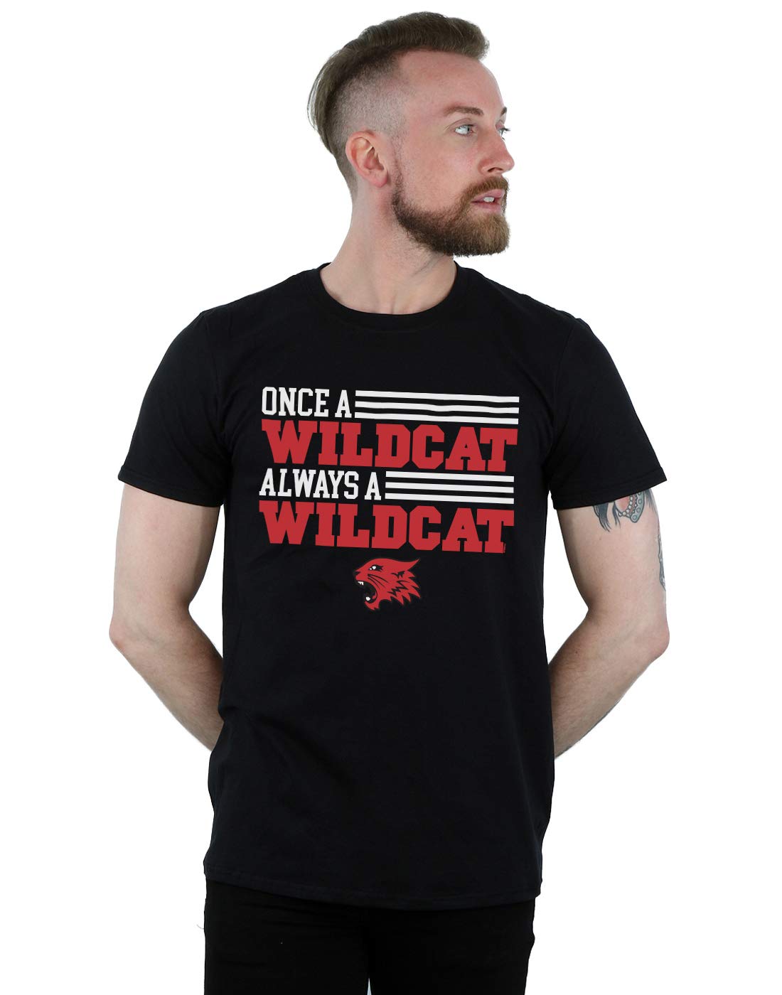 Absolute Cult Men's Black Disney High School Musical The Musical Once A Wildcat T-Shirt Medium