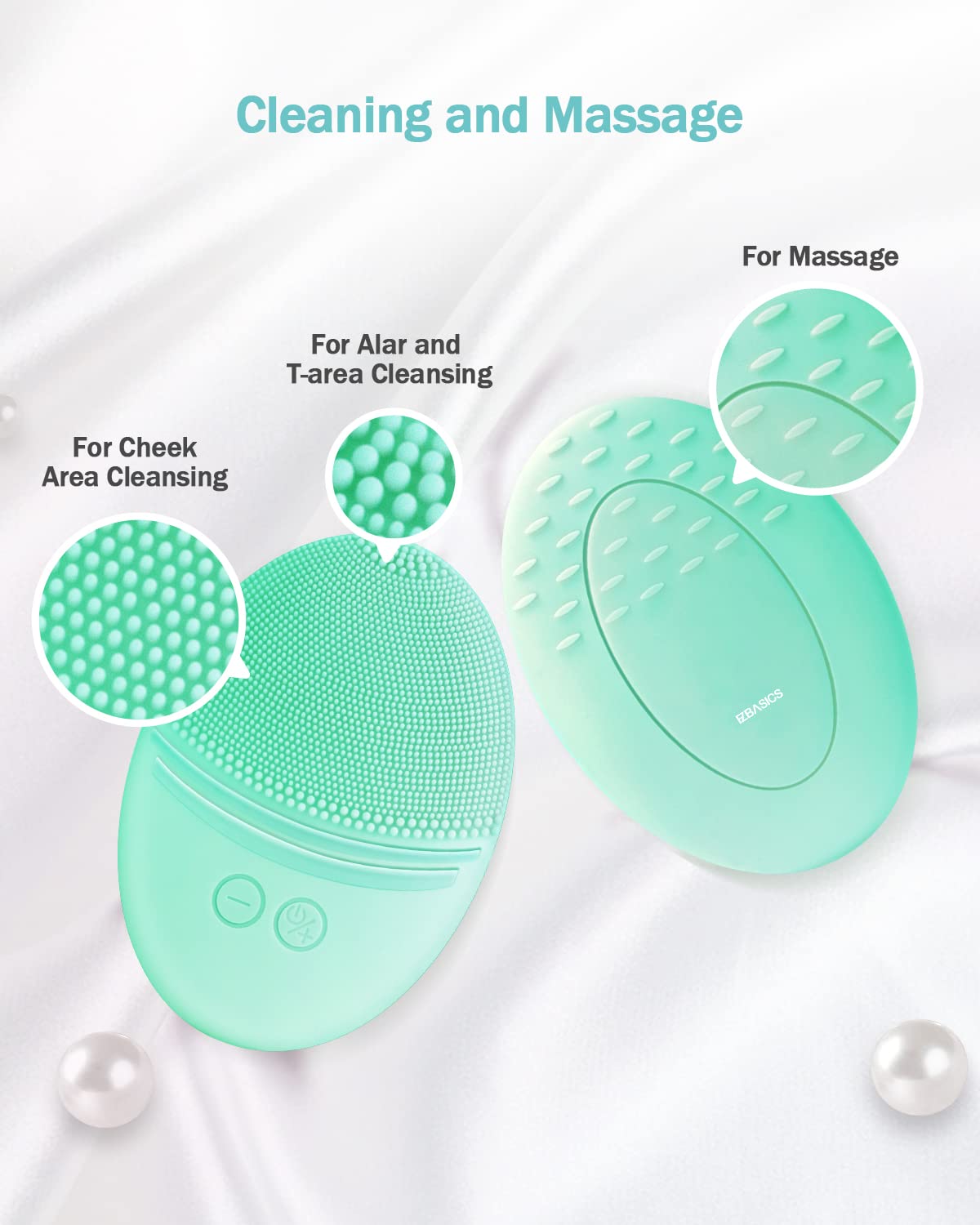 EZBASICS Gesichtsreinigungsb¨¹rste wasserdichte vibrierende Ultraschall Gesichtsb¨¹rste f¨¹r Tiefenreinigung sanftes Peeling und Massage induktive Aufladung (Dunkelgrau) 1 pack+5 Geschwindigkeiten