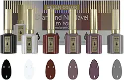 6 Esmaltes Diamond Nivelável Helen Color, Kit Profissional de Esmaltes em Gel, 6 Cores, Acabamento Brilhante, 15ml por Frasco (Kit F)