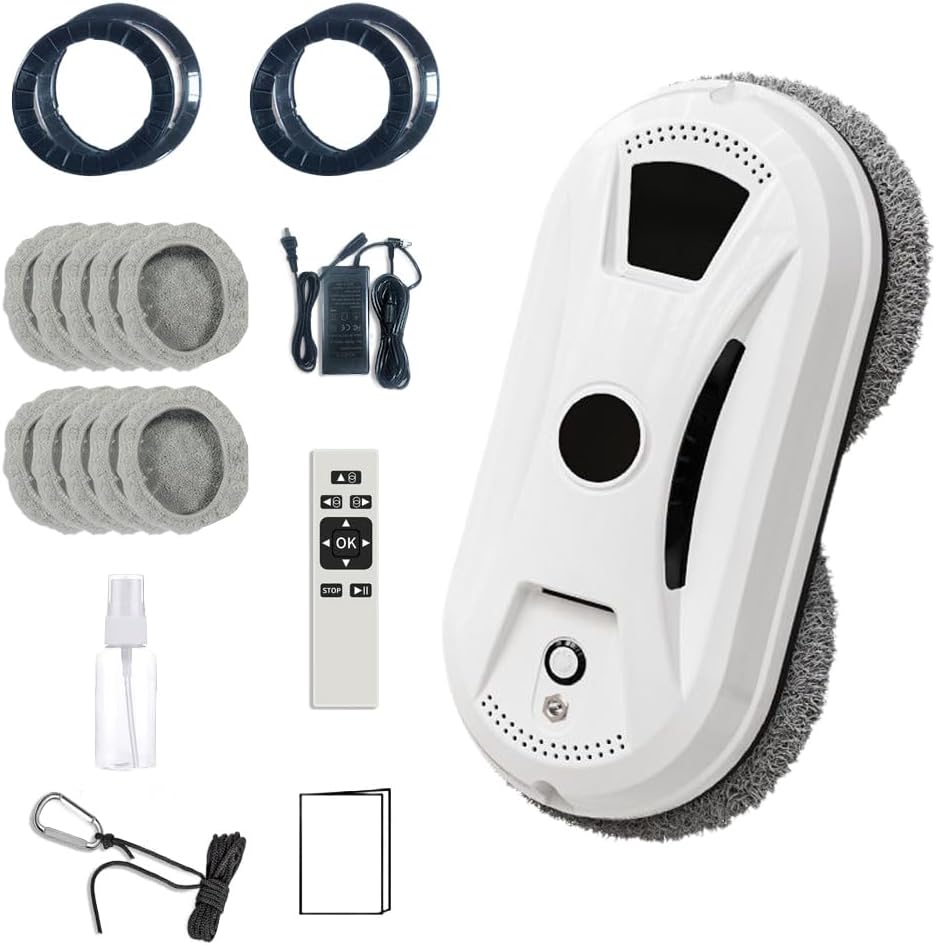 Saker Window Cleaner Robot 2026 | Automatic Window Cleaning Robot with 2800Pa Suction, Edge Detection & Anti-Drop Protection, Remote Control & 3 Cleaning Modes, Glass Vacuum Cleaner for Home