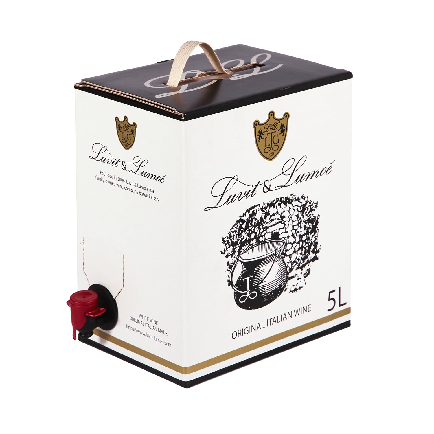 Luvit & Lumoè | Pinot Grigio DOC Friuli Venezia Giulia | Italienischer Weißwein | Bag in Box | 2 X 5 Liter = 13 Flaschen
