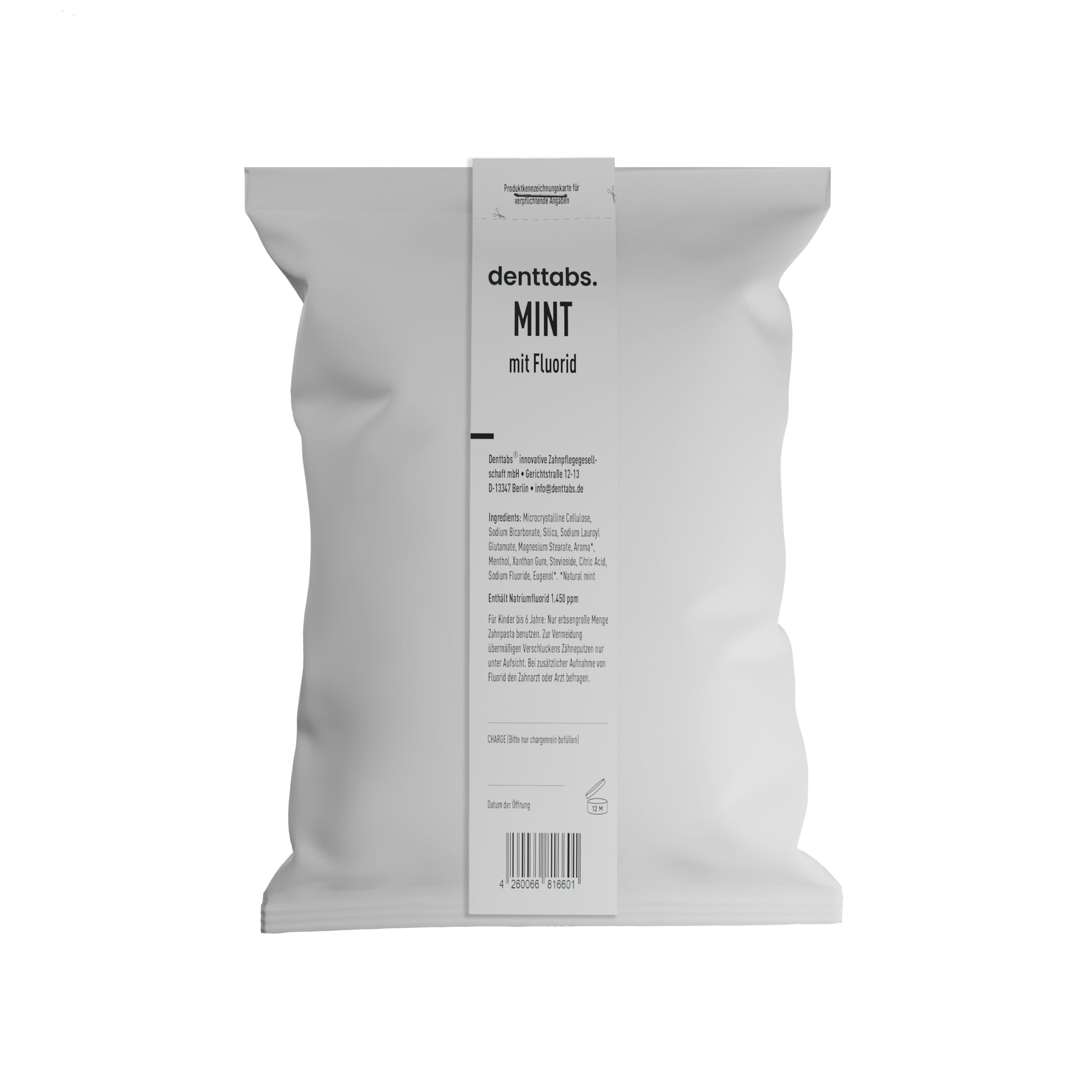 Denttabs Bulk-Beutel: 1kg Strawberry - ohne Fluorid