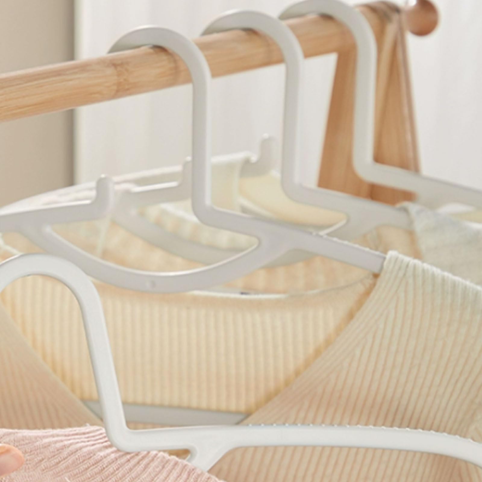 Grucce for abiti in plastica, for la casa e il dormitorio, grucce multifunzionali(Wit,100pcs)
