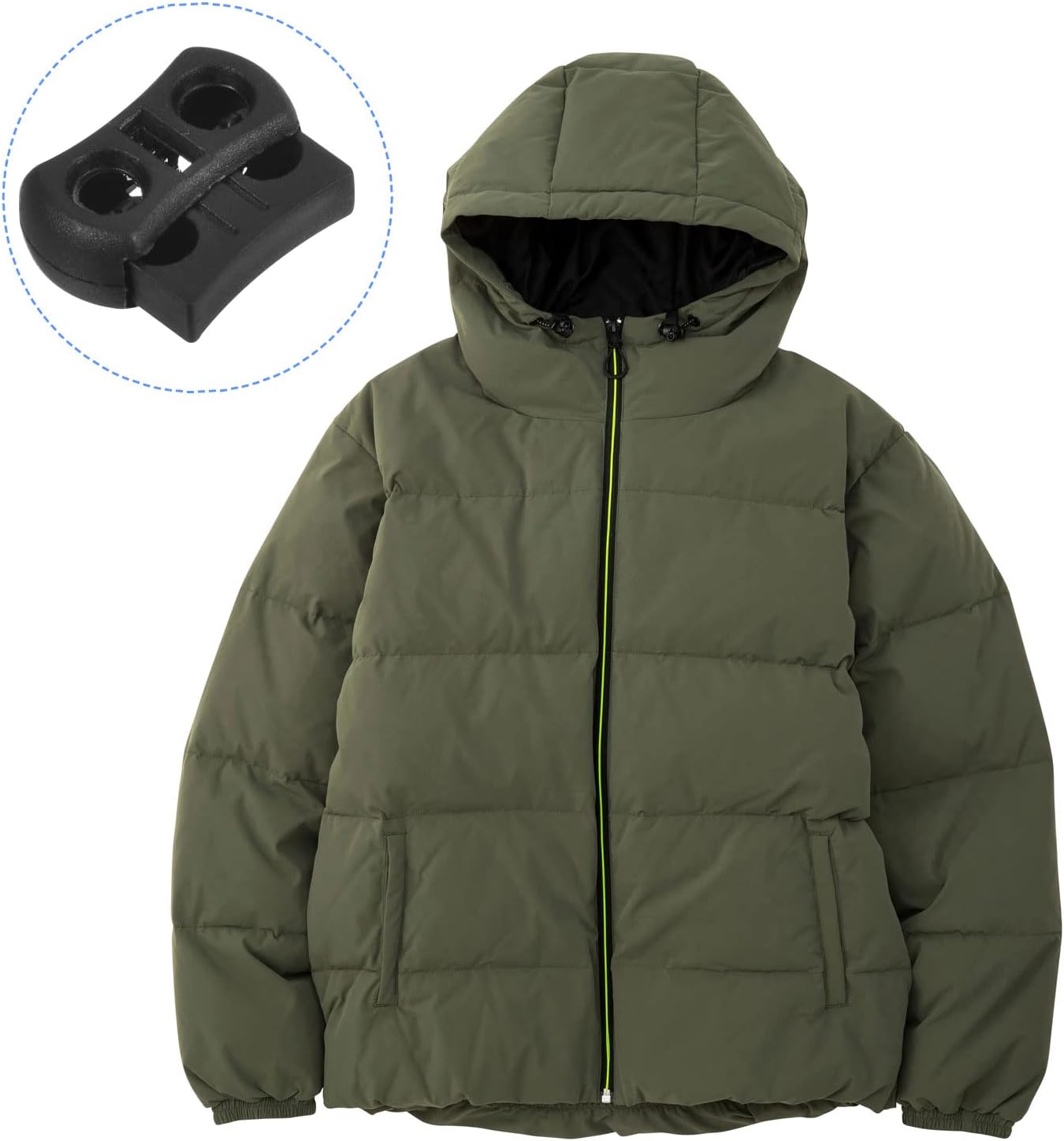 METALLIXITY Plastic Cord Locks (0.2")20pcs, Double Hole Spring Toggle Stopper End Cord Stopper Slider Cord Fastener for Drawstring Shoelaces Clothing Backpack, Black - Image 3