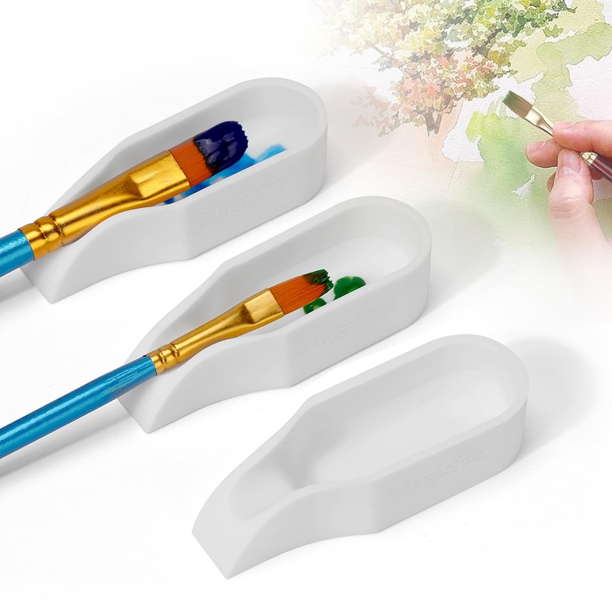 Silicone Paint Brush Rest Holder for Watercolor Oil Acrylic Painting Brush
