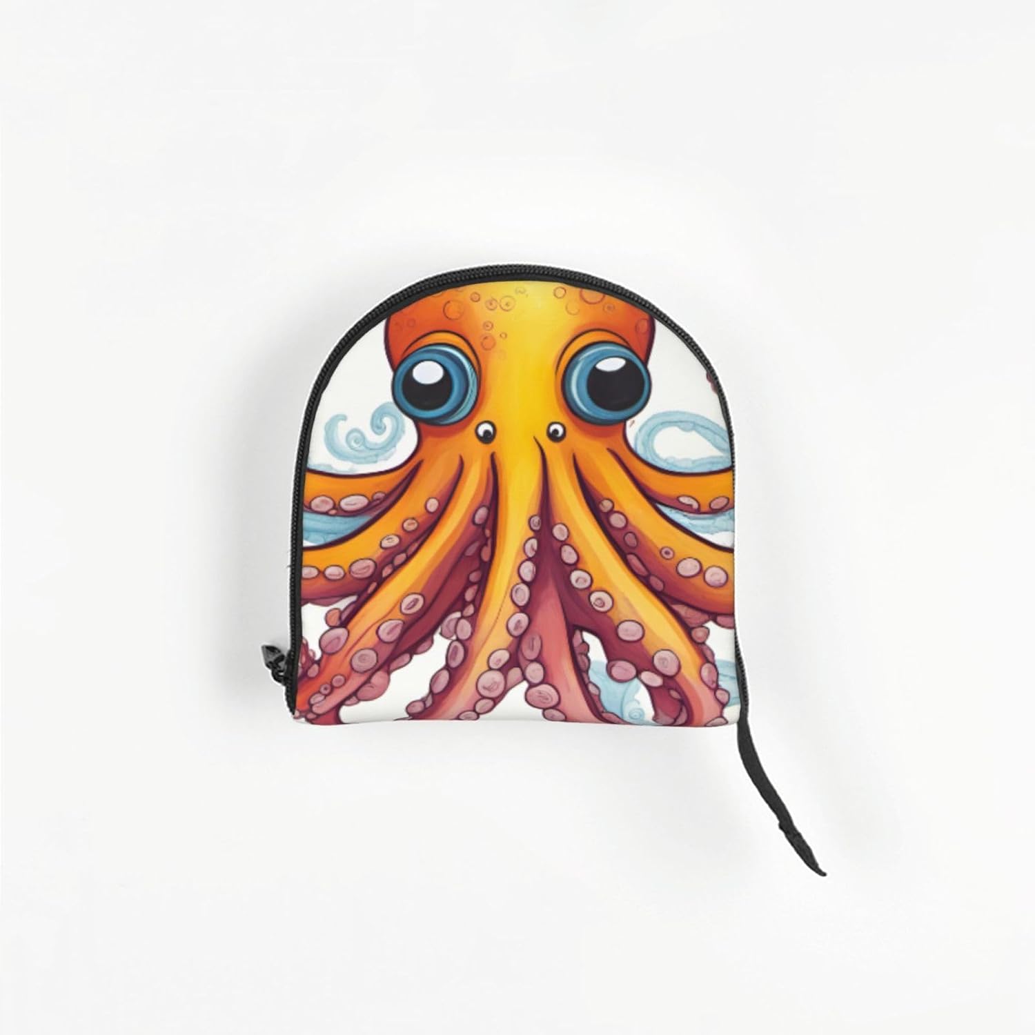 Color Octopus Print Portable Foldable Shoulder Bag for Travel,with Collar Hook and Handle Pad,Cute Stylish Design