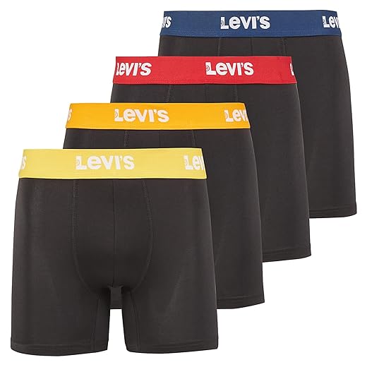 Levi's Cueca boxer masculina de microfibra, ultra macia, pacote com 4