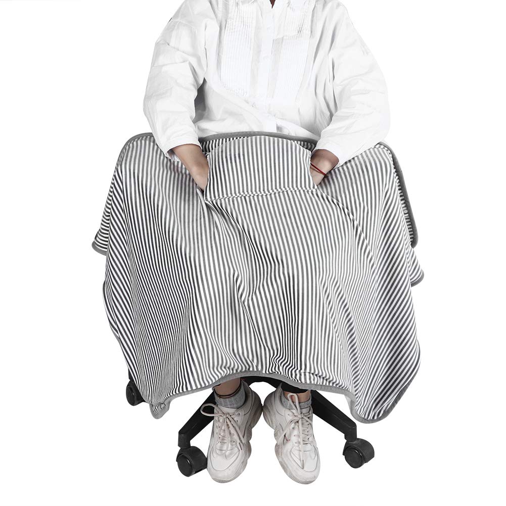 Pilipane Cuscinetto termico (45,3" x 29,5"), coperta elettrica USB per casa e ufficio, copertura calda per il corpo della gamba, cuscino termico (grigio)