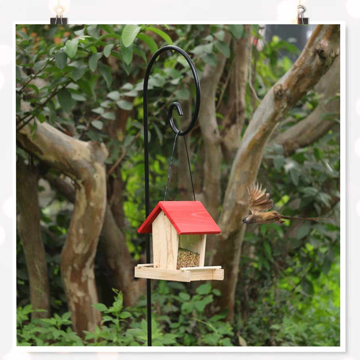 Casetta Di Legno Per Uccellini "Viborg" Con Tettuccio In Metallo Piedistallo Incluso - Foto 3