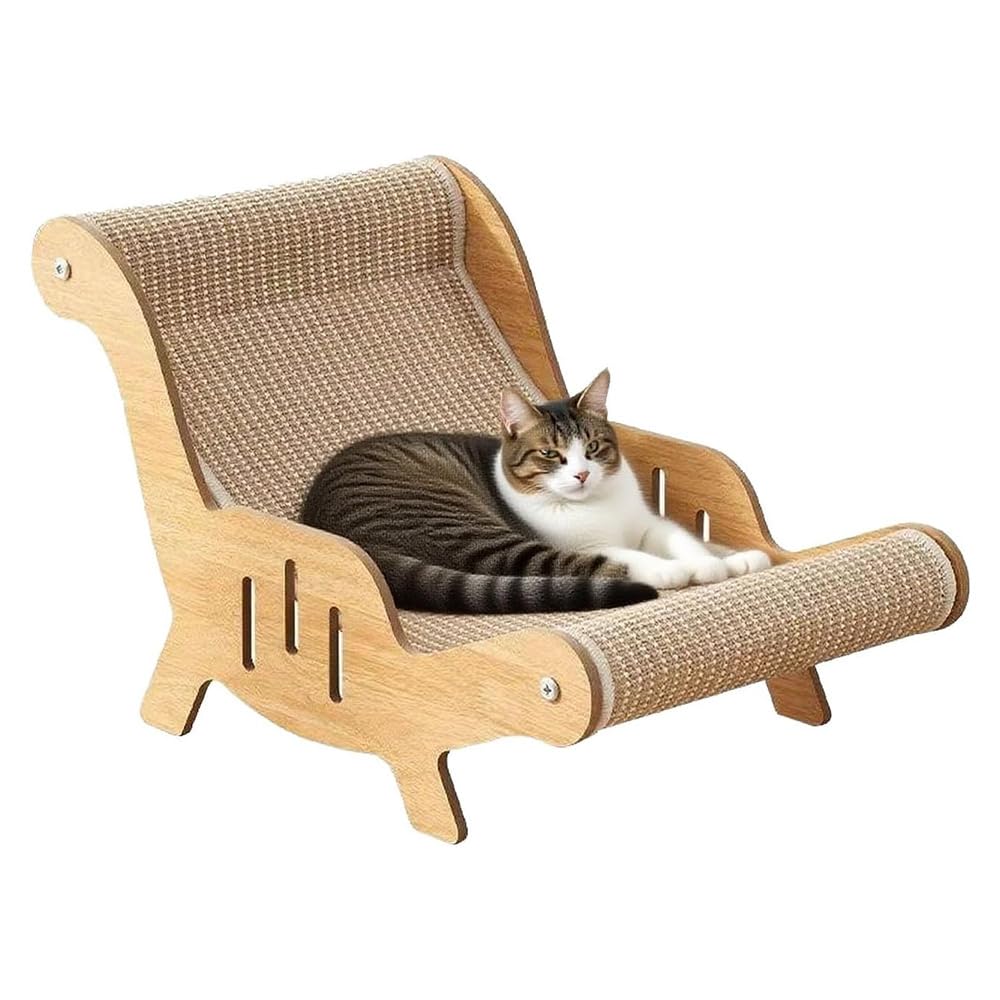 Blendra Cat Scratcher,Sisal Cat Scratching Board Wooden Indoor Cats Scratch Bed for Claw Grinding, Resting & Playing, 2-in-1 Pet Furniture for Cats