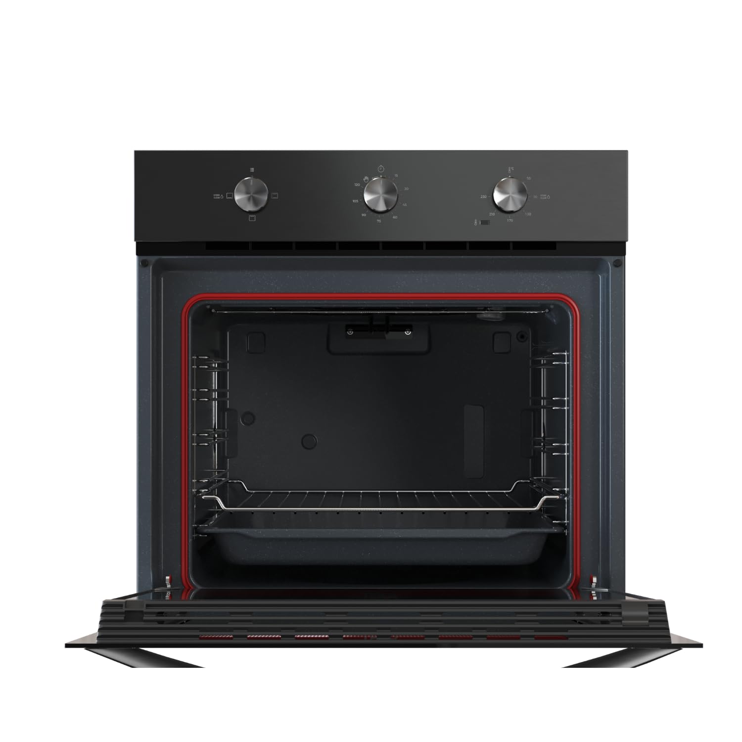 TEKA Horno Convencional HydroClean, ThermoSeal, Esmalte BrightClean, 3 Funciones de Cocción, Bandeja Antivuelco, 77/76 Litros, NEO HBB 5350 FBK