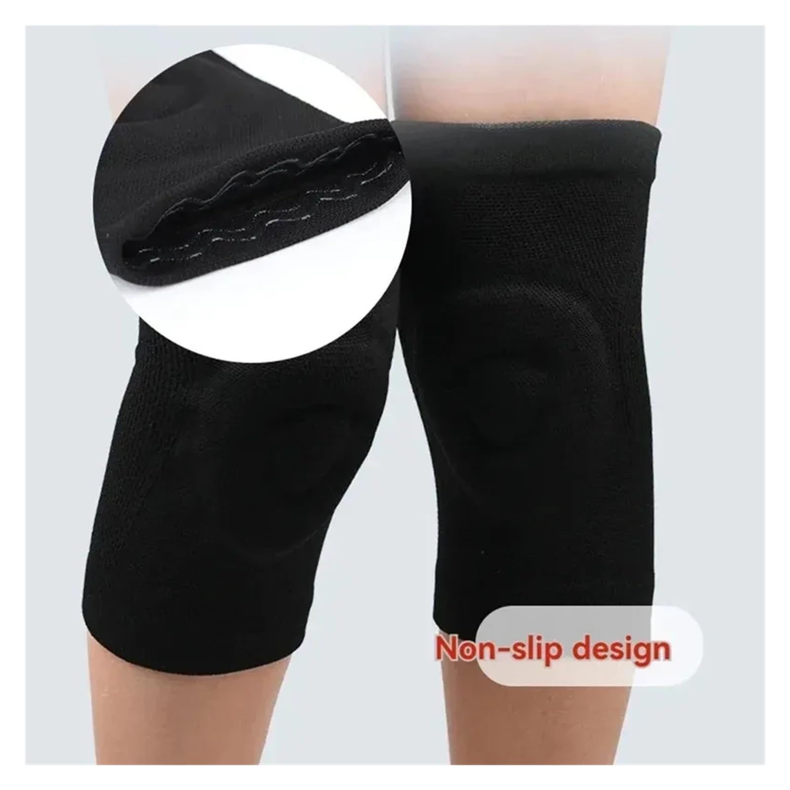 GenouillèRe Sport Genouillères fines en Silicone, 1 pièce, for Fitness, danse, patinage, Sport, basket-ball, cyclisme, à roulettes Protege Genoux(Beige-1pcs,M 40-50CM)