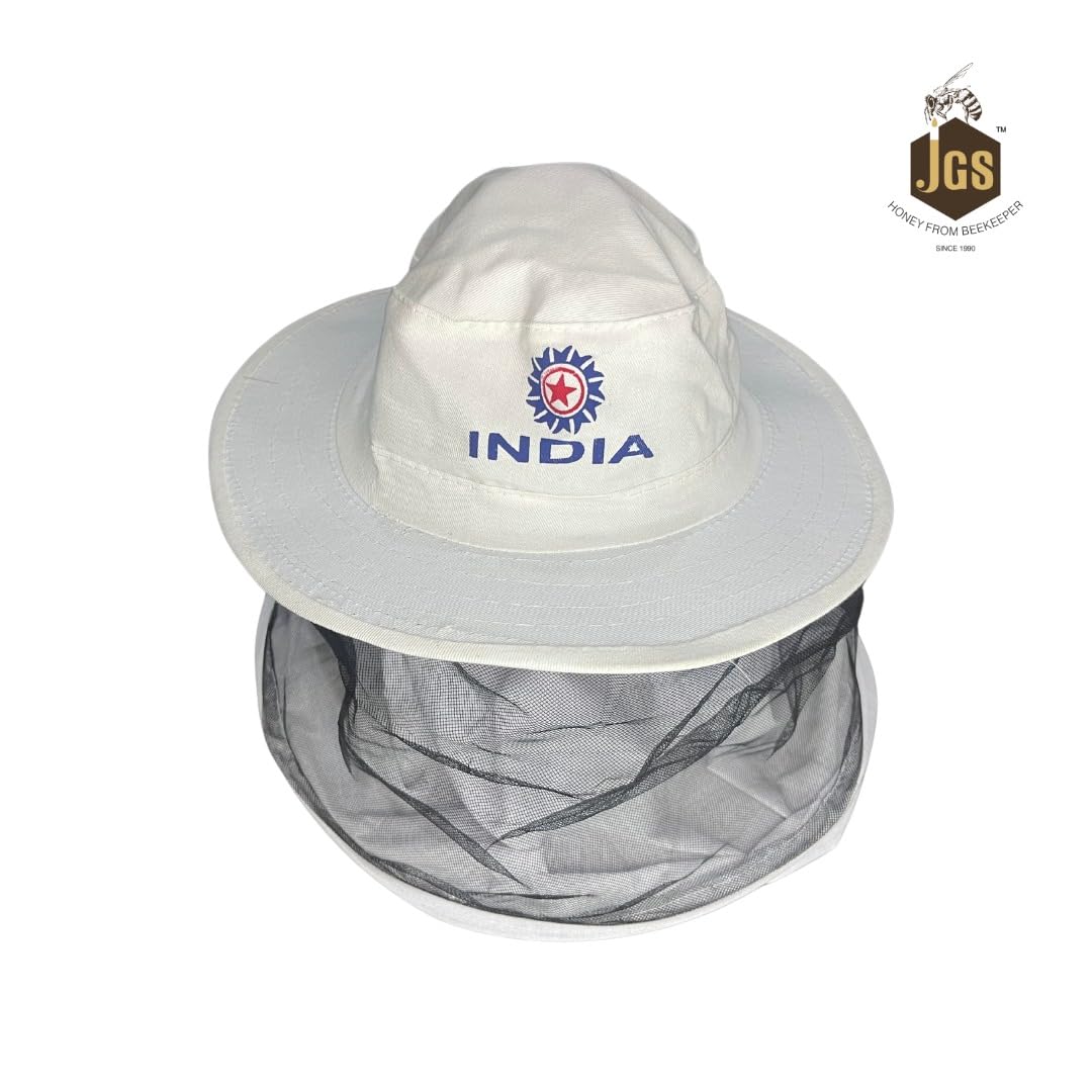 JGS Bee Cap Honeybee Cap | Bee Veil for Protection of Face from Honey Bee Sting | Sting Protection for Neck and Face (White, Pack of - 2) - Image 4 thumbnail